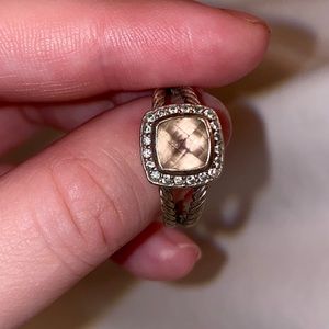 David Yurman Petite Albion - Morganite size 7